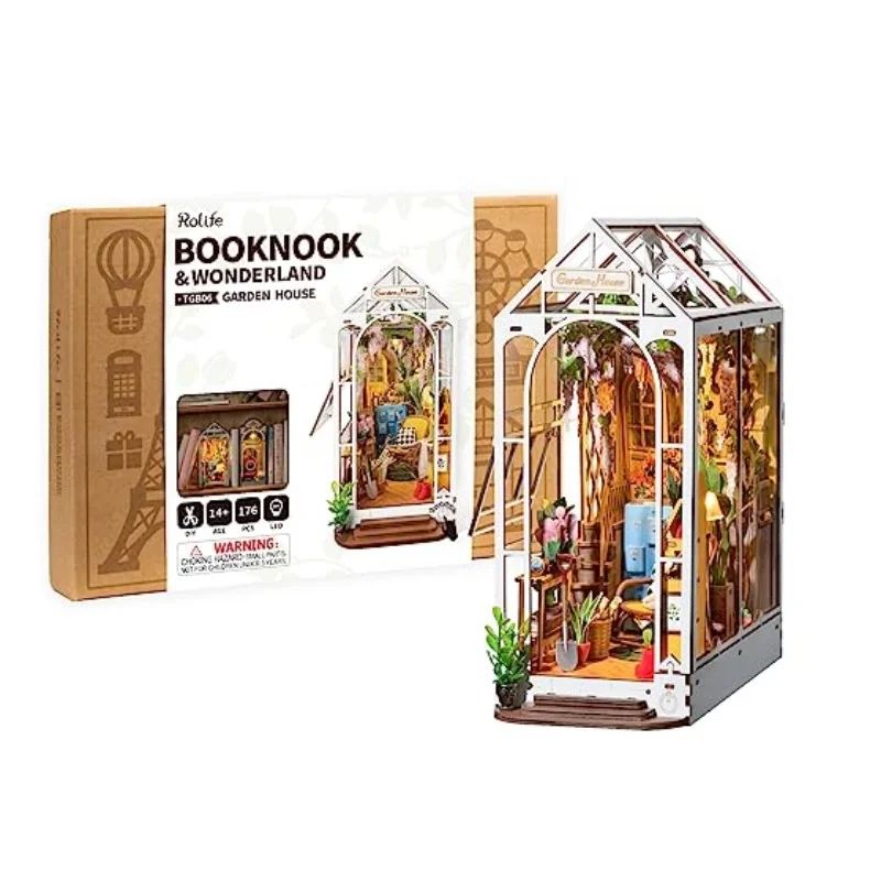 Rolife DIY Buchnische aus Holz, Miniatur-Puppenhaus für Bücherregale, Einbaumeubel Image