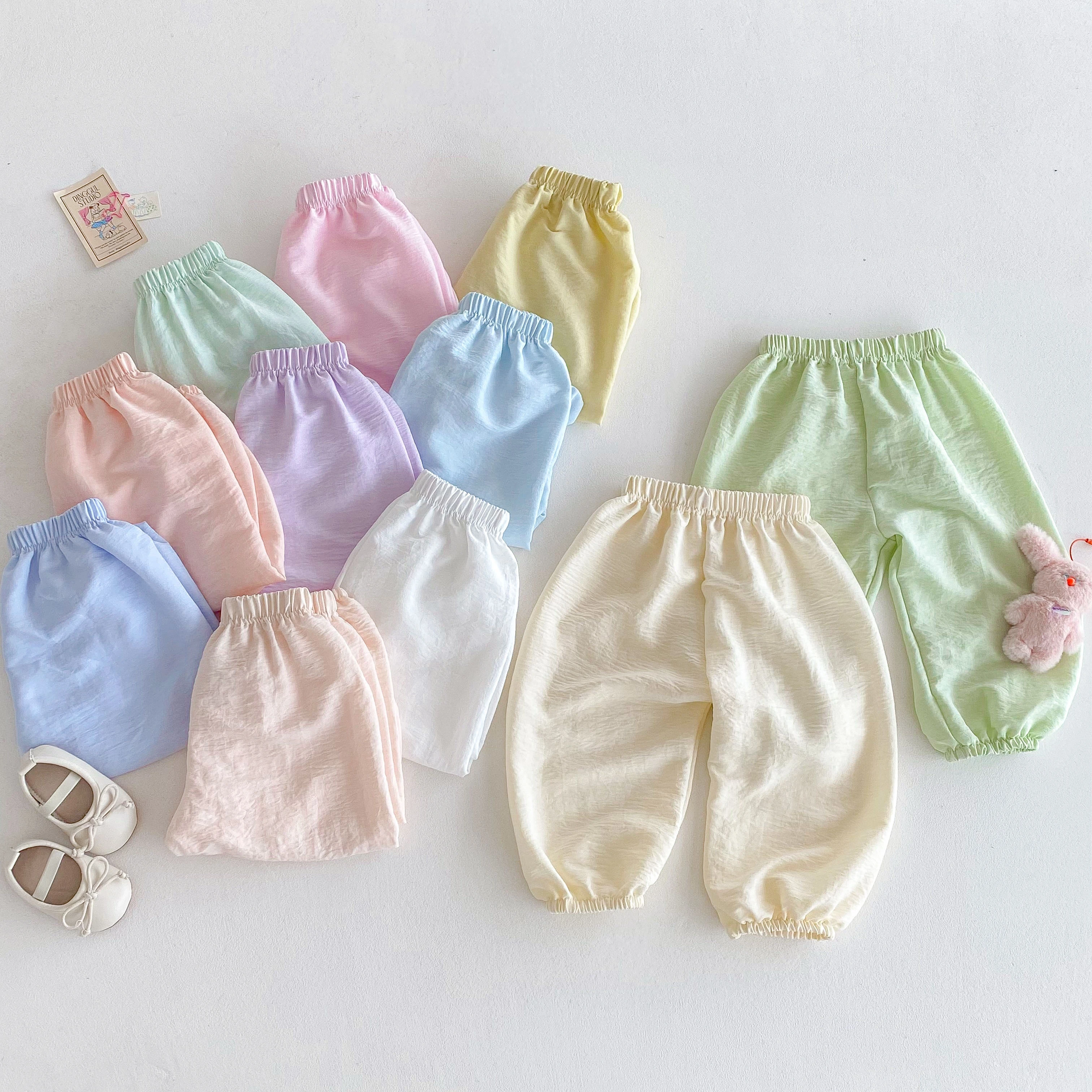 Einfarbig Neue Baby Mädchen Pumphose Sommer Kleidung Dünne Lose Mode kinder Casual Hosen Kinder Anti Moskito Hosen 1-6Y Image