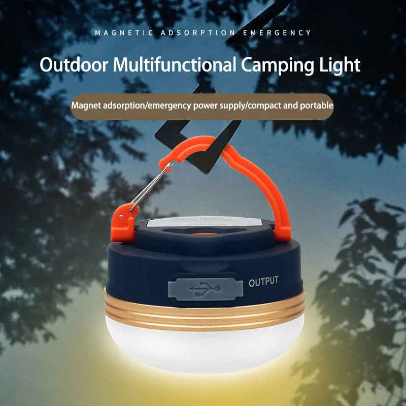 LED-Laterne, tragbares Campinglicht, 3 Beleuchtungsmodi, Camplights, hängendes Outdoor-Zelt, Zuhause, Notfalllampe mit Magnet Image