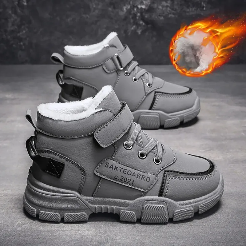 Winter Schnee Stiefel Für Kinder 2024 Trend Mode Plüsch Baumwolle Schuhe Dicke Warme Teenager Faux Pelz Stiefel Für Kinder Image