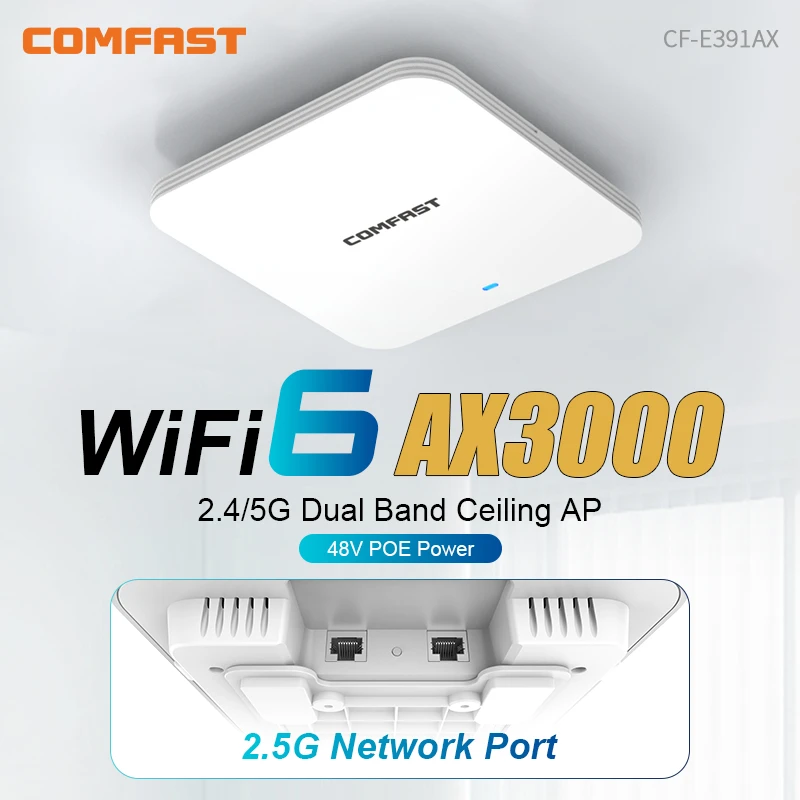 3000 Mbit/s Wireless In-Wall AP AX3000 Dual Band Repeater Router 48 V POE Access Point 2,5 G Netzwerk Port Indoor WiFi Verstärker Image
