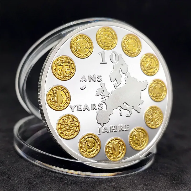 Europäische Gedenkmünzen, EU-Münzen-Sammlung, Artefakte, Souvenirmünzen, ausländische Währungsmünzen, Gedenkmedaillons Image