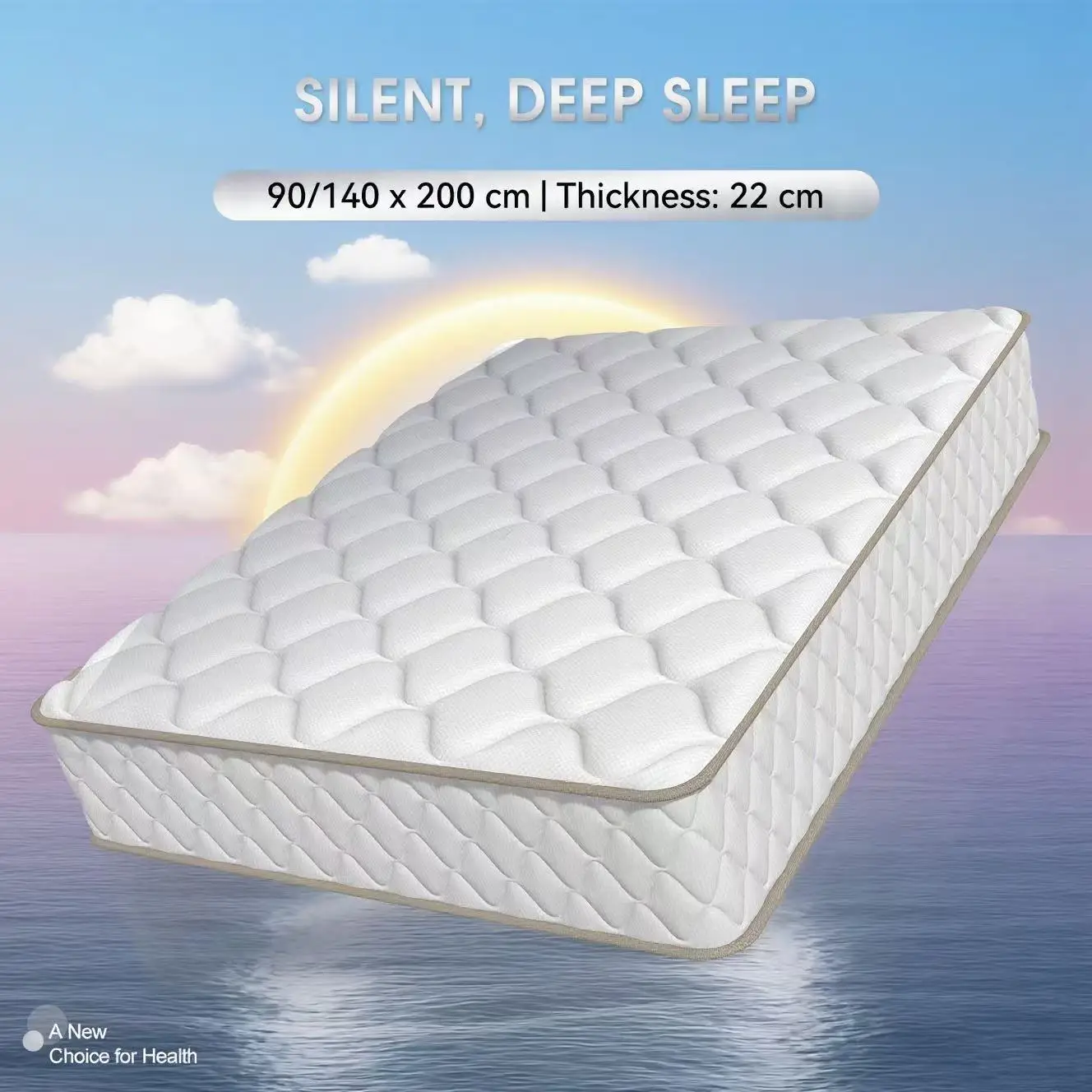 AUTHMIC Matratze – 7-Zonen-Federkernmatratze, atmungsaktiv, Naturlatex-Memory-Schaum, 140 x 200 cm, 90 x 200 cm, mittlerer Fest für ruhigen Schlaf