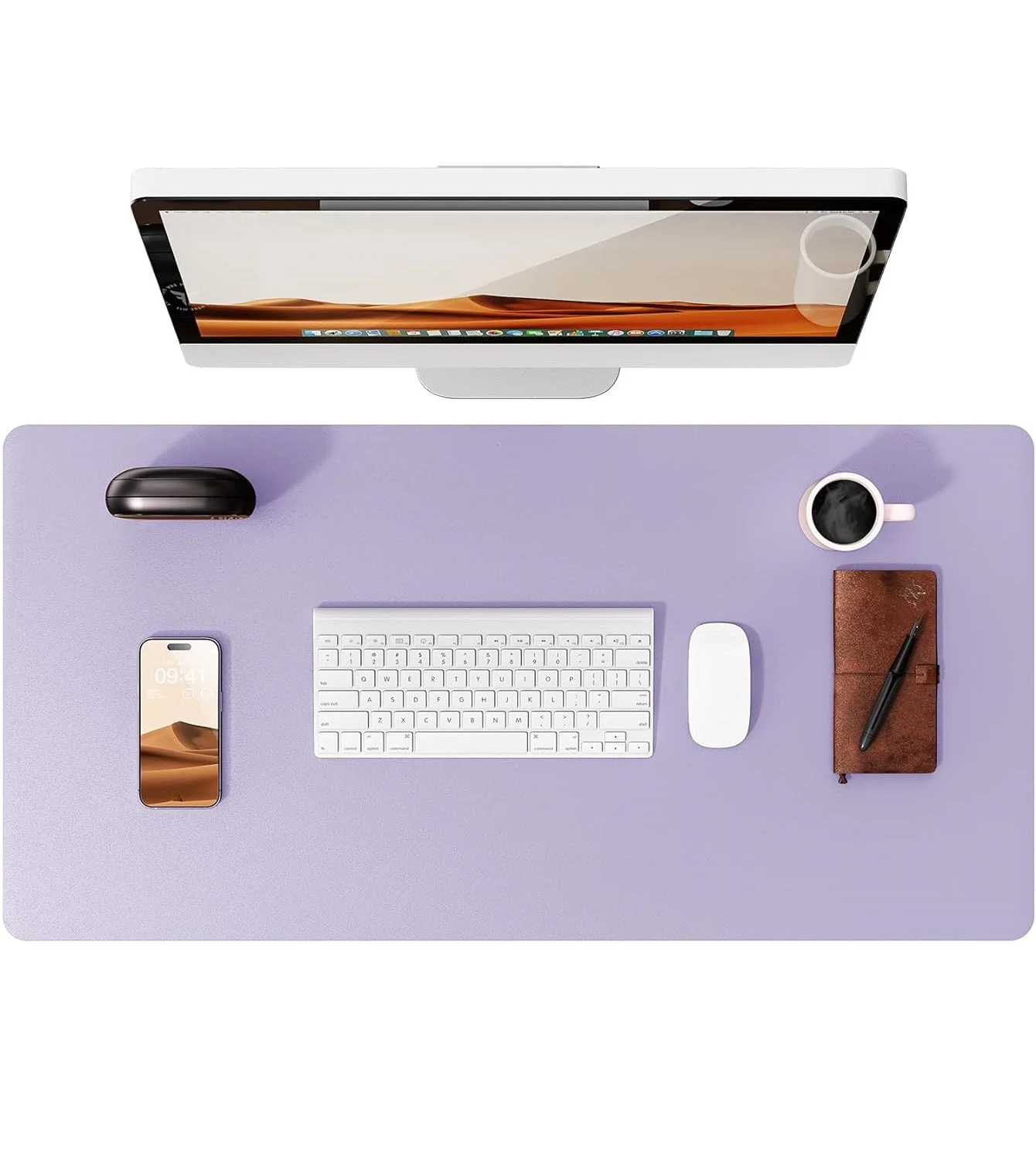 Leder-Schreibtischunterlage, Mauspad, Büro-Schreibtischmatte, Wasserdichte Rutschfeste PU-Schreibtischunterlage, Computer-Schreibtischunterlage für Frauen Image