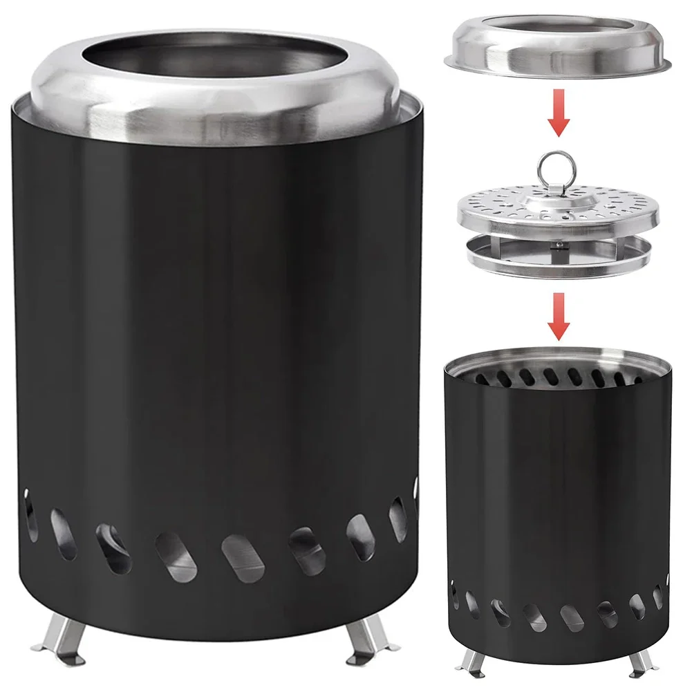 Rauchfreie Tisch-Feuerstelle für drinnen und draußen, Tischfeuerstelle, tragbarer Mini-Ofen, Holzofen oder Pellet, angetriebenes tragbares Lagerfeuer Image
