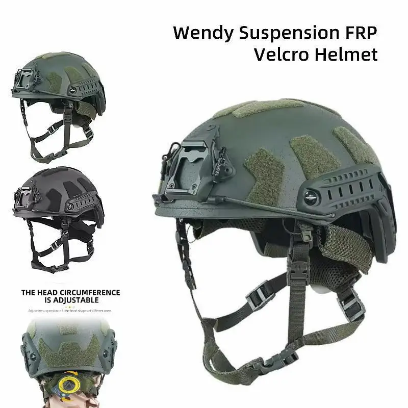 FAST Taktischer Helm FRP-Klettverschluss-Ballistikhelm Hoch geschnittene Wendy-Aufhängung mit doppeltem, verstellbarem Knopf Ballistischer Helm