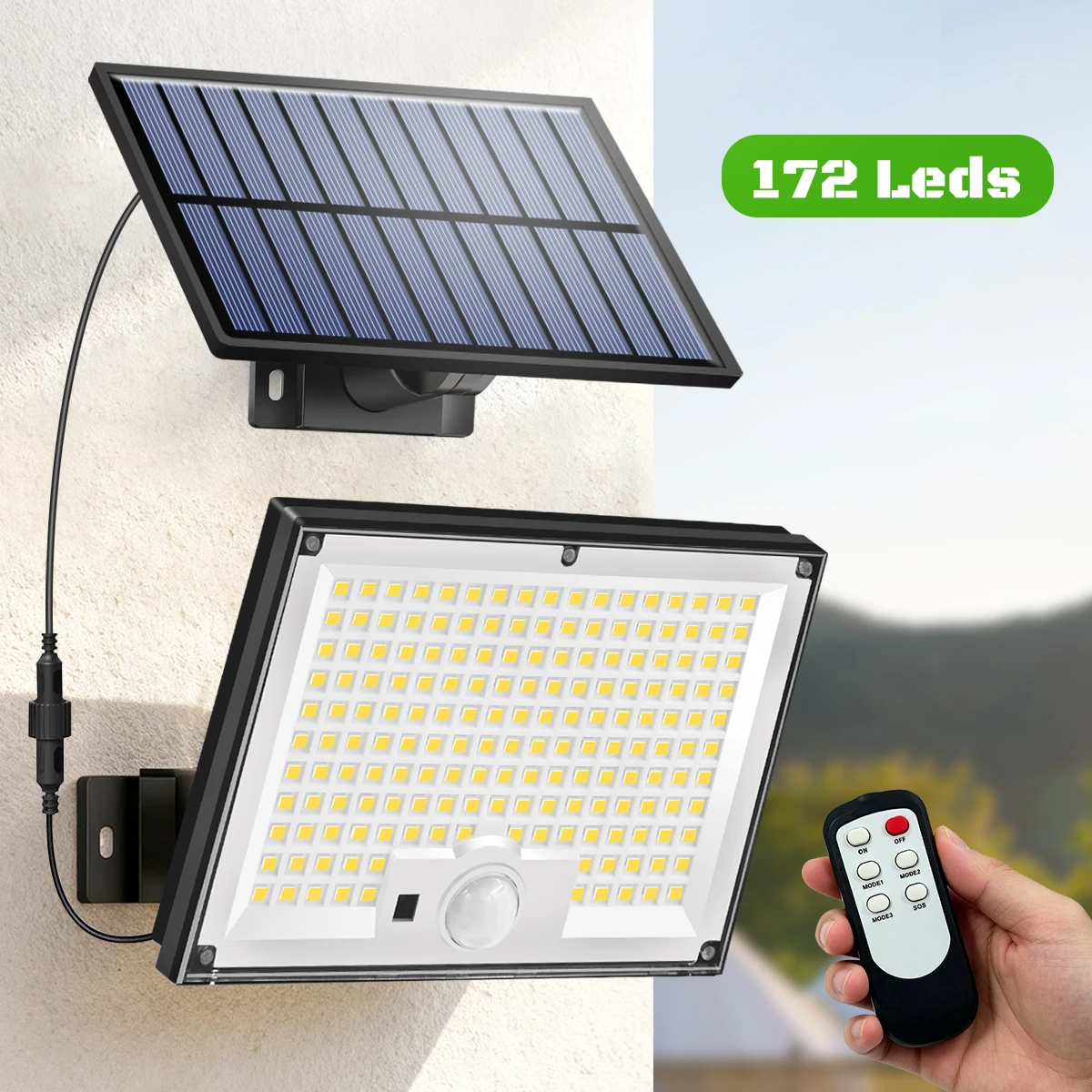 Solarleuchten für den Außenbereich mit Bewegungsmelder, Solar-Flutlichter, wasserdicht, für die Morgendämmerung, solarbetriebene Sicherheitsstrahler für die Veranda
