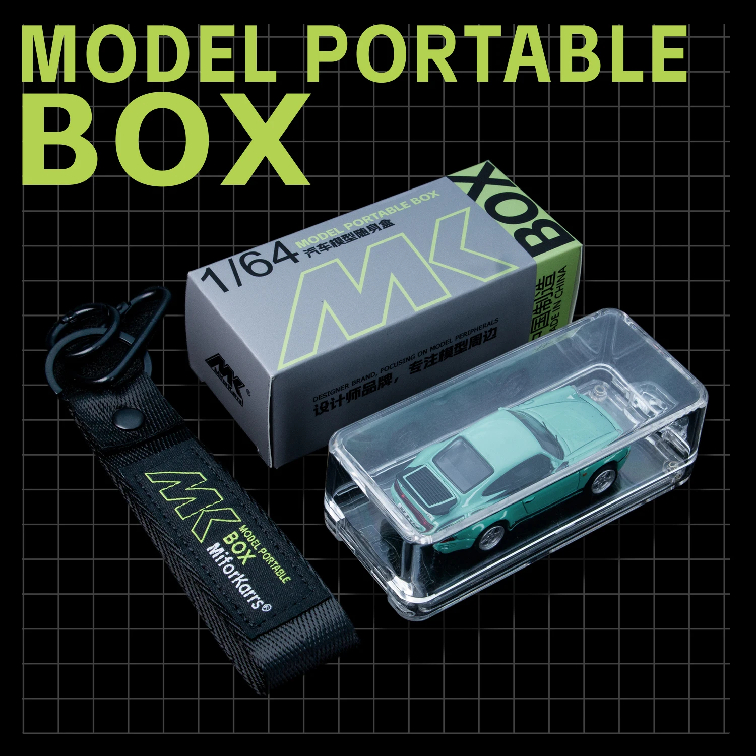 1/64 Diecast Car Model Vitrine (ohne Auto) Hängende, durchsichtige Aufbewahrungsbox mit staubdichter Passform für 1/64 Modellautos