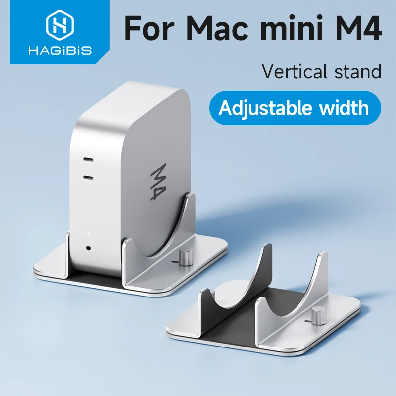 Hagibis Vertikaler Ständer für Mac Mini M4/M4 Pro, Laptop-Desktop-Ständer aus Aluminiumlegierung, rutschfester, verstellbarer Halter für den neuen Mac Mini Image