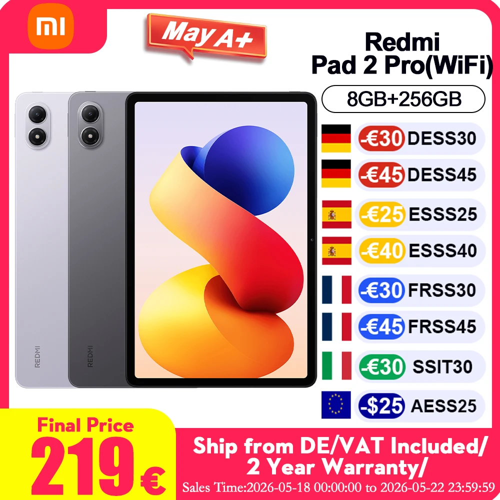 Global Version Xiaomi Redmi Pad 2 Pro Wifi 8+256GB 12.1 Inch 2.5K Crystal-clear Certified Eye-care Display Quad Speakers Massive 12000mAh (typ) Battery Tablet PC Image