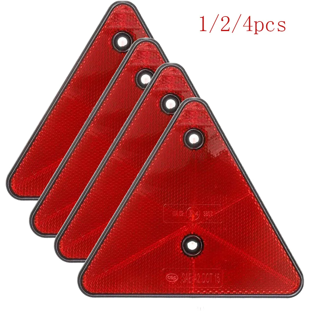Rote Dreiecksreflektoren, hintere Reflektoren, Sicherheitswarnung für Anhänger, Fahrrad, Motorrad, LKW, Boot, Autozubehör Image