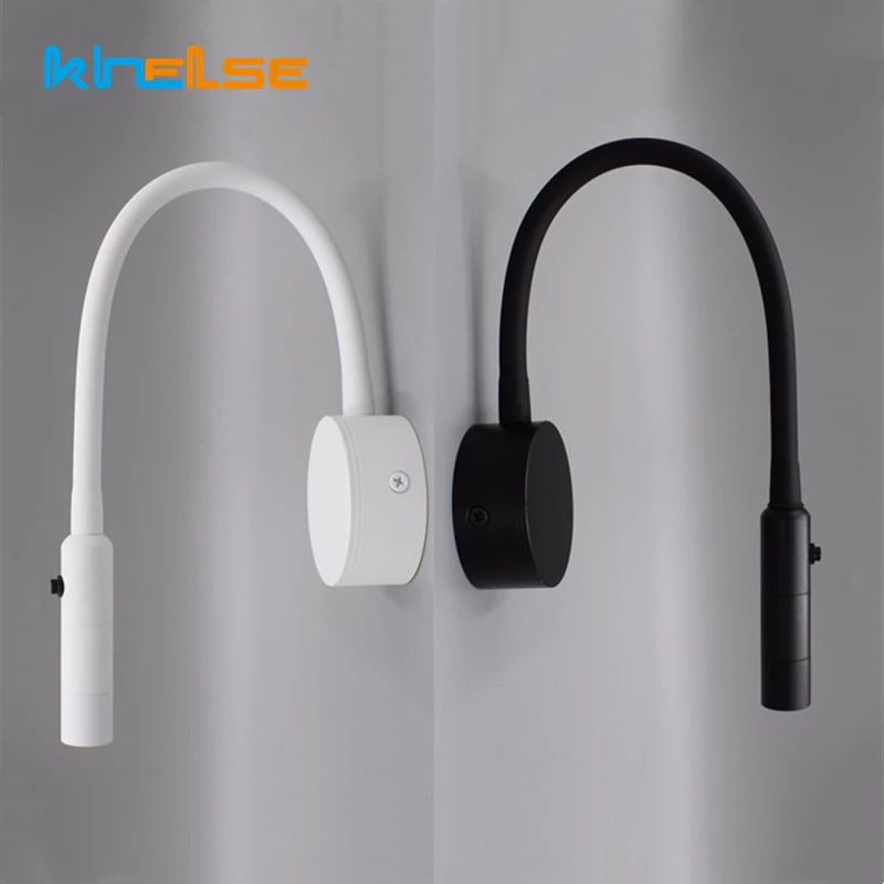 LED Flexibler Schlauch Wandleuchte 1W 3W Buch Lesen Studie Nachttischlampe Hotel Kopfteil Flexibler Schwanenhals Mini Strahler mit Schalter