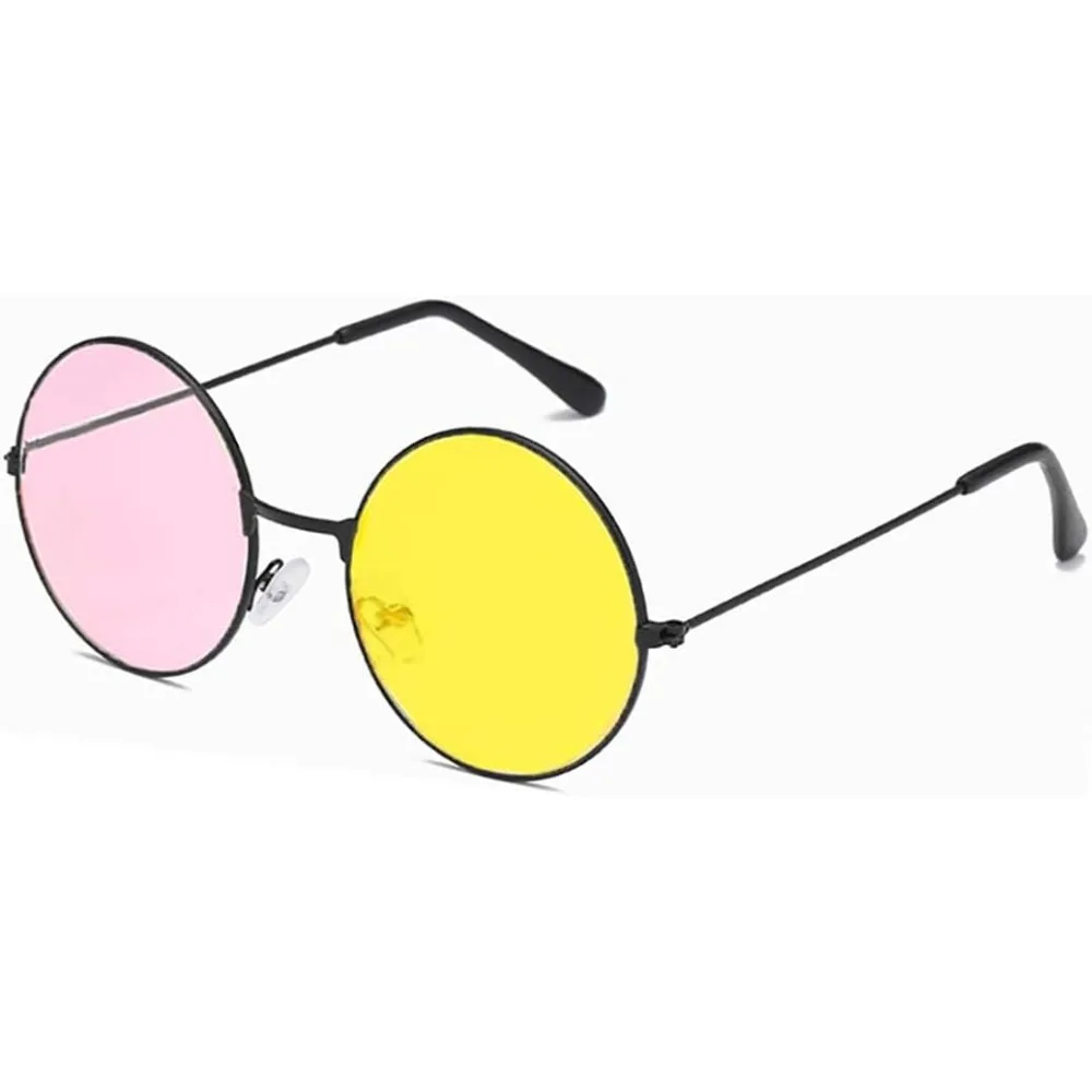 Spamton Deltarune Cosplay Brille, Anime Boss Plüsch Gelb Rosa Gemischte Farbe Runde Rahmen Sonnenbrille Cos Prop Halloween