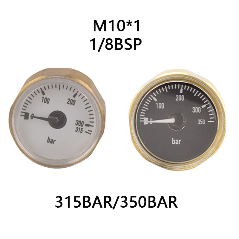 HPA 28MM ED Manometer Schwarz Weiß 315BAR/350Bar Hochdruck 1/8BSP M10*1 Gewinde Druckregler Station Zubehör Image