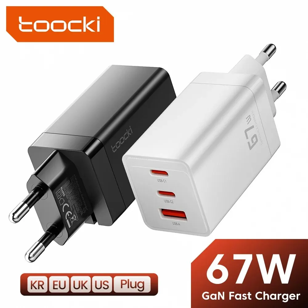 Toocki 67W GaN USB C Ladegerät Schnellladung 65W QC4.0 PD 3.0 45W USB C Typ C Schnelles USB-Ladegerät für iPhone 15 14 13 12 Pro MacBook Image