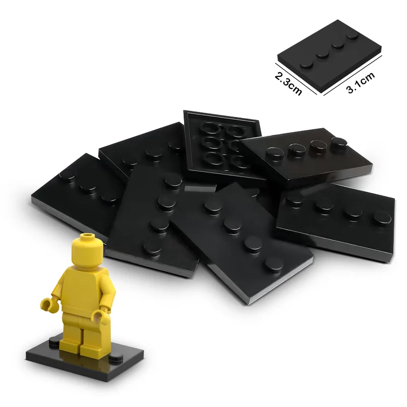 50PCS Stadt Figuren Stehen DIY MOC Bausteine Zubehör Ziegel Teile 3X4 Punkte Grundplatte Mit 4 Knöpfe display Halter 88646 Image