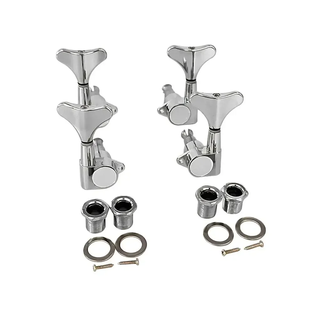 1set Elektrische Bass String Knopf Geschlossene Stimmwirbel Mechaniken Mechaniken Metall Tuning Peg für Elektrische Bass Gitarre Zubehör Image