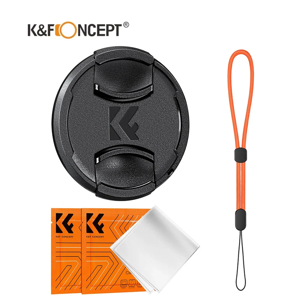 K&F Concept Universal-Objektivdeckel für Kamera, 37 mm–95 mm Durchmesser, Set mit 15 Kappengrößen, einschließlich 37 mm, 43 mm – 95 mm, mit Anti-Verlust-Seil Image