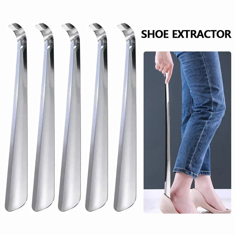 1/2 stücke 42 cm Extra Lange Schuhlöffel Edelstahl Silber Metall Schuhe Entferner Schuhlöffel Heber Hilfe Slip Schuh Pull werkzeug Shoespooner