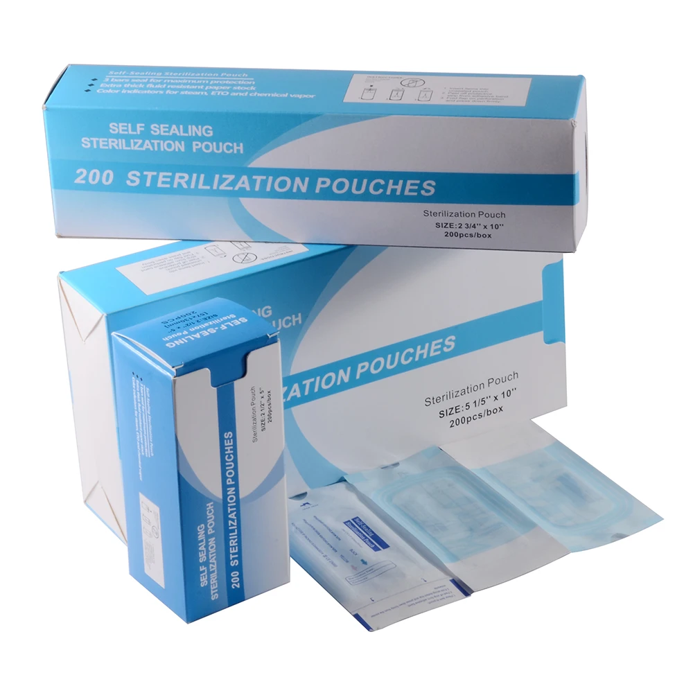 200 teile/schachtel Selbstdichtende Sterilisation Beutel Taschen Zahnmedizin Medizinische Qualität Einweg Papier + CPP/PET Film Odontologia Liefert Image
