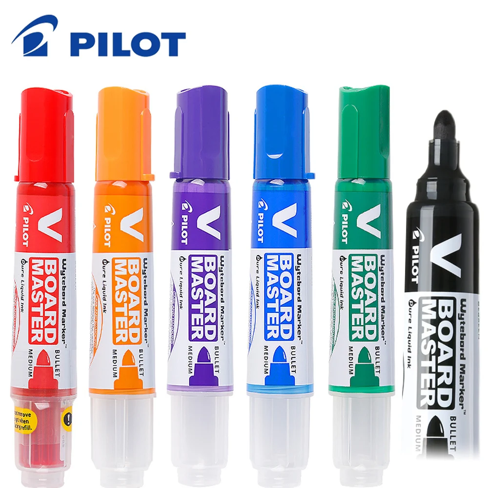 6-teiliger Pilot-Whiteboard-Marker ist umweltfreundlich und ungiftig, 2,3 mm (mittlere Kugel), nachfüllbare Tinte für Klassenzimmerbedarf Image