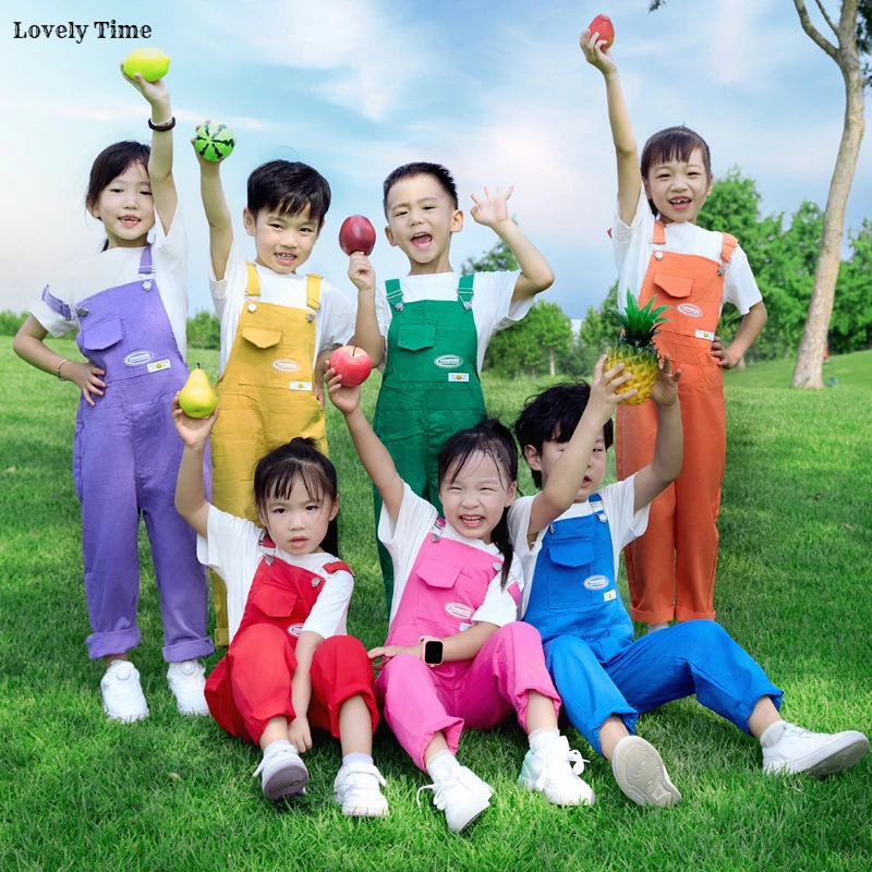 Kinder Hip Hop Bunte Overalls Mädchen Süße Latzhose Kinder Candy Farbe Overall Street Dance Strampler Jungen Streetwear Hosen