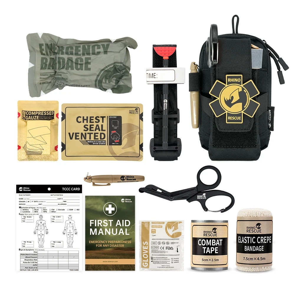 Rhino Rescue Edc Beutel Erste-Hilfe-Kit taktisches Überleben Trauma Kit Molle Utility Tool Beutel für Camping Wandern Image