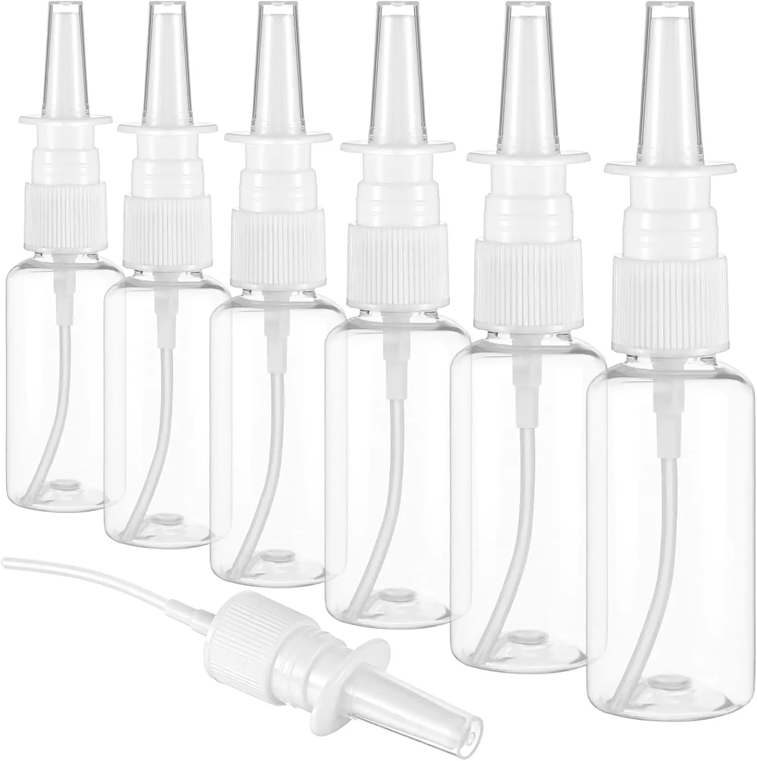 5PCS 10ml-60ml Leere Nasenspray Pumpe Weiß Kunststoff Spray Flaschen Nebel Nase Nachfüllbare Flasche Verpackung zubehör Image