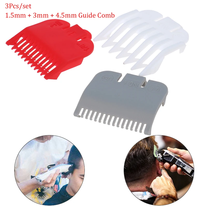 3Pcs 1,5mm/3mm/4,5mm Haar Clipper Ersatz Mantel Grenze Kamm Zubehör Guide Professionelle Geeignet für Wahl Trimmer Image