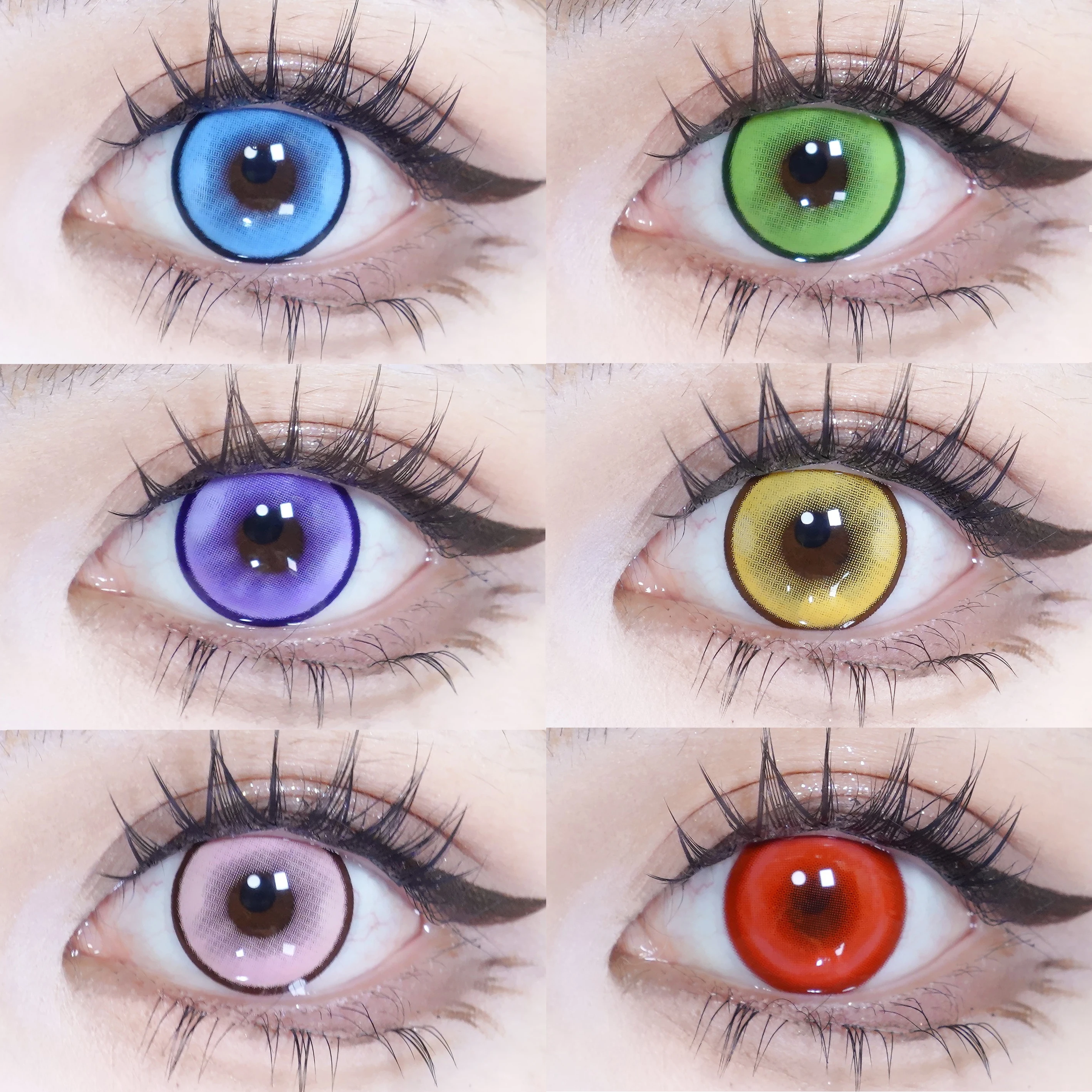 Abgestufte 1 Paar farbige Kontaktlinsen Anime Halloween Cosplay Softlens 14,5 mm 6 Monate Image