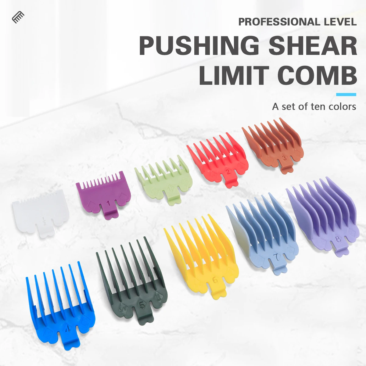 10 Stück Haarschneidemaschinen-Schutz, Friseurzubehör, professioneller Trimmer-Aufsatz, Begrenzungskämme, Ersatz-Schutz-Set Image