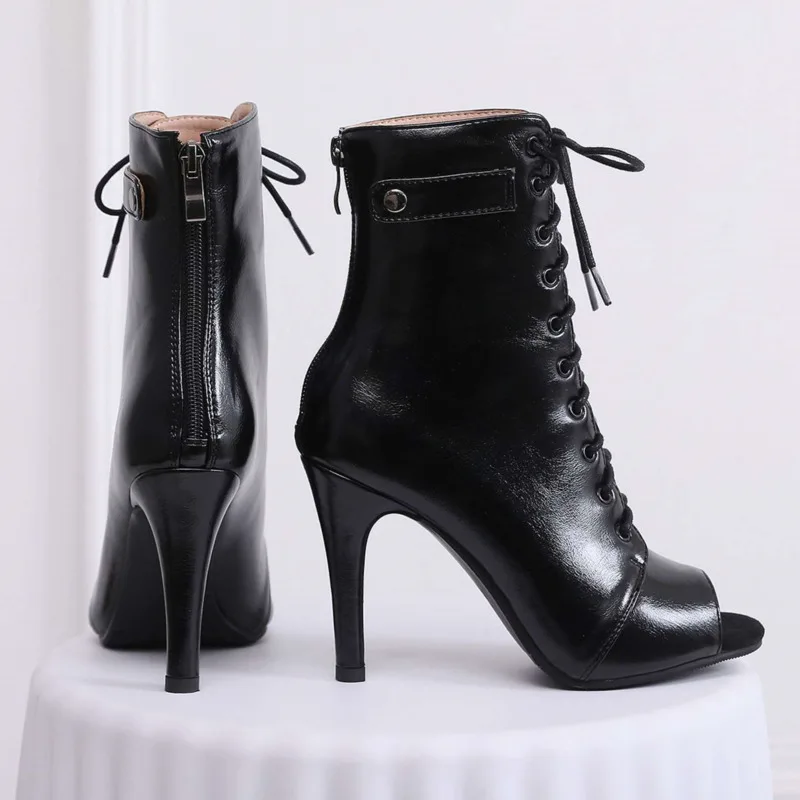 2022 neue Schwarz High Heels Latin Dance Schuhe Frauen Salas Ballsaal Schuhe Perle High Heel 9,5 cm Walzer Software Schuhe heißer Verkauf
