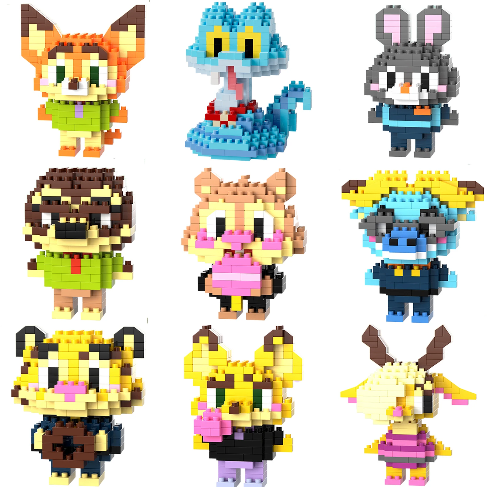 Disney Zootopia Bausteine Judy Hopps Nick Wilde figur Gary De'Snake Blöcke Cartoon Charakter Modell Spielzeug für Kinder Geschenk Image