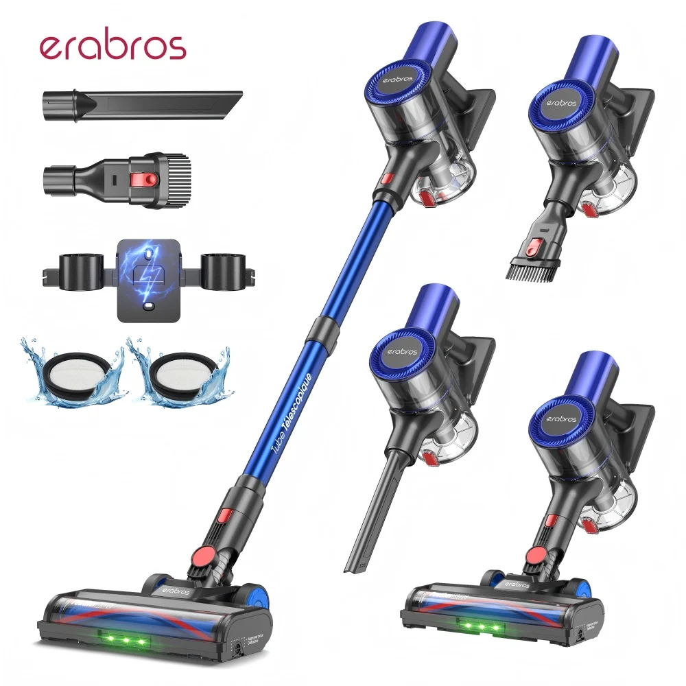Erabros EV2 450W 55Kpa Kabelloser Staubsauger Hohe Saugkraft Handstaubsauger Smart Home Reiniger Kapazität LED-Anzeige Boden- und Teppichreiniger Image