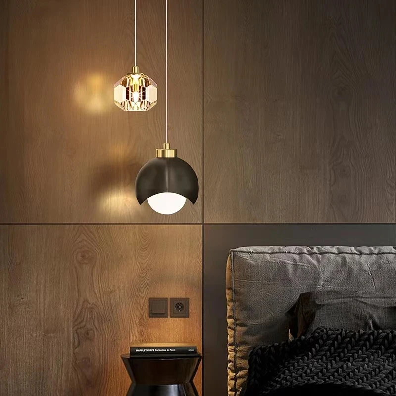 Schlafzimmer Nachttisch Hängende Pendelleuchte Glaskugel LED Kronleuchter Beleuchtung Decke Moderne Inneneinrichtung Wohnkultur Lichter Esszimmer Küche Dekoration Lichter kronleuchter deckenlampen lampe wohnzimer kinde