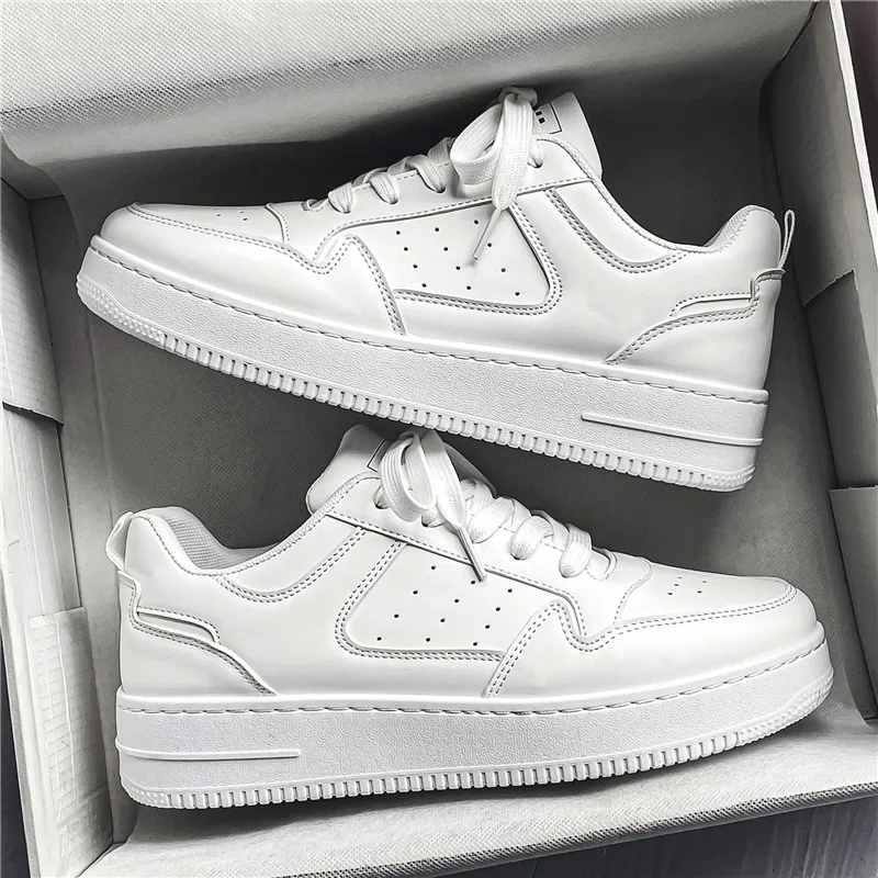 Frühlings- und Sommerschuhe für Herren, Neue Atmungsaktive Sneaker, Trendige und Vielseitige Herrenschuhe mit Dicker Sohle in Weiß, Sport- und Freizeitschuhe