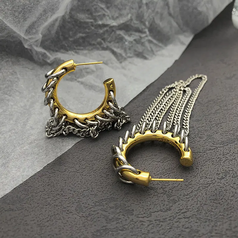 Kaschmir Übertriebene Lange Quaste Ohrringe Für Frauen Europäischen Amerikanischen Persönlichkeit Punk Schmuck Mode-Accessoires Image