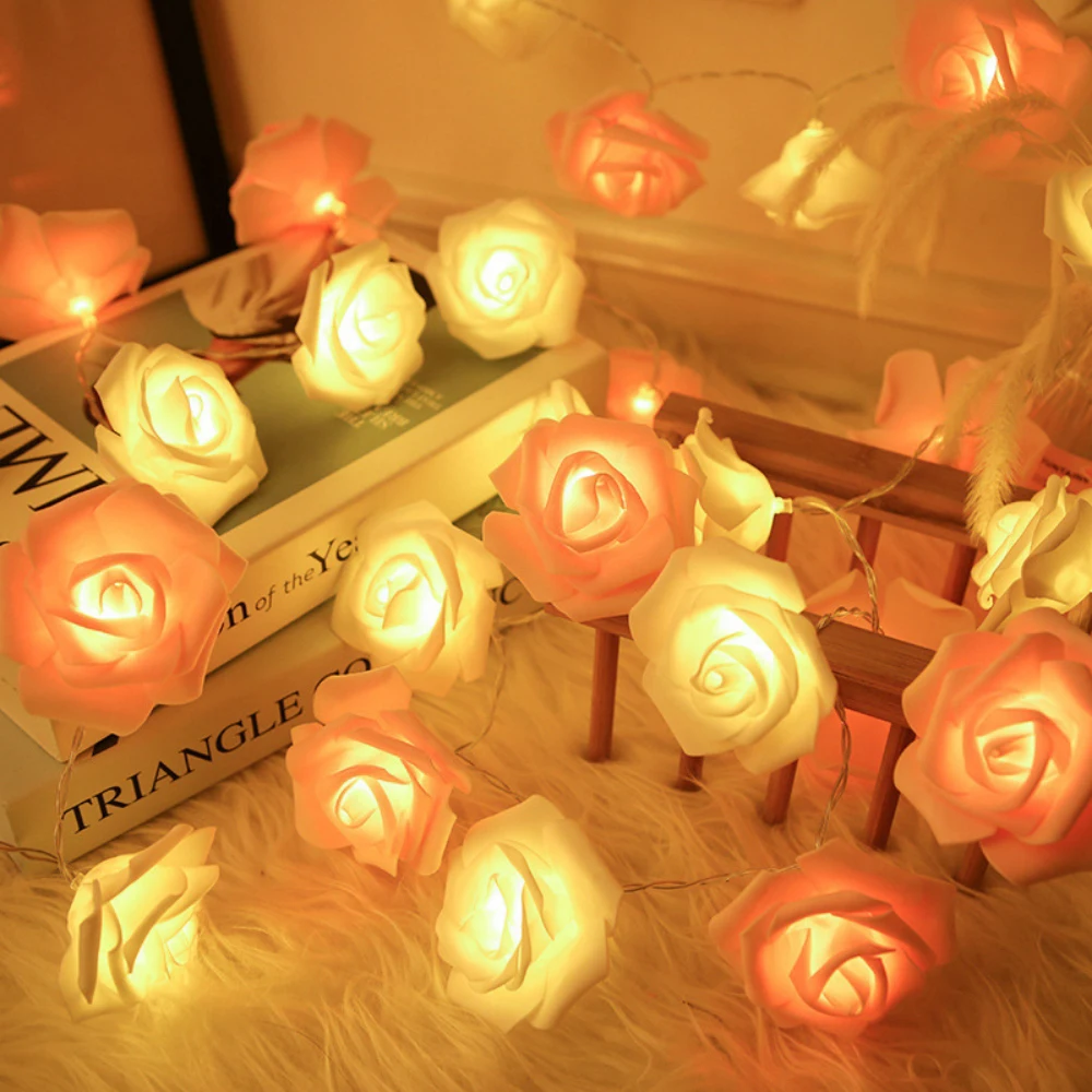 5V USB Batterie Rose Blume LED String Licht Rot Rosa Warm Blau RGB Hochzeit Weihnachten Party Dekoration 1,5M 3M 6M 10M Fee Licht Image