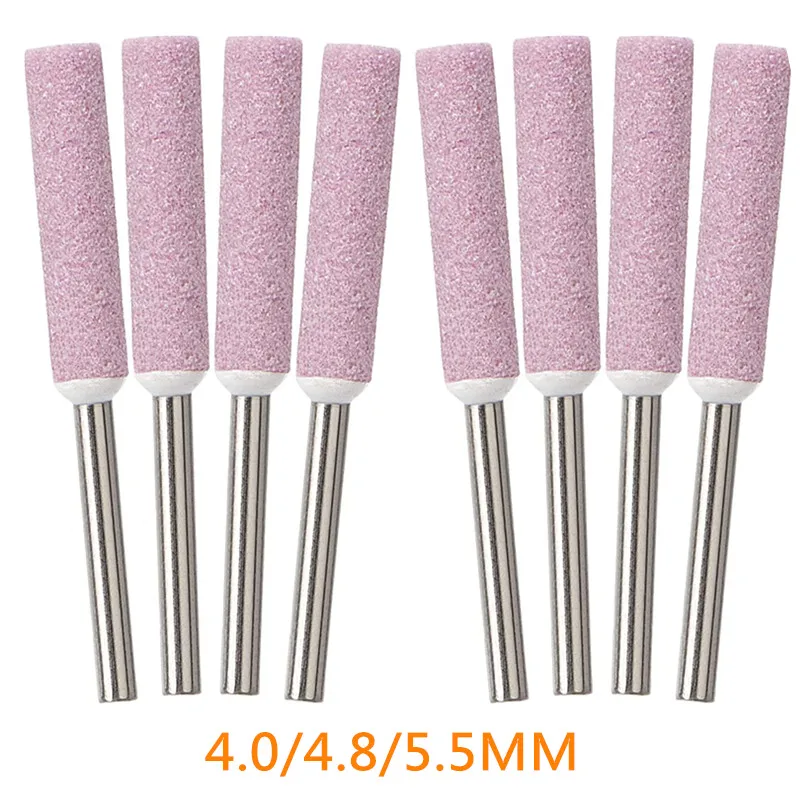 8PCS Grat Schleifen Keramik Kettensäge Spitzer Stein Datei 4mm 4,8mm 5,5mm Kettensäge Schärfen Carving schleifen Werkzeuge Image