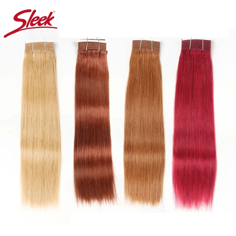 Glattes brasilia nisches glattes Haar doppelt gezeichnete natürliche menschliche Haarweb bündel remy 1 pc nur 27 #30 #6 #8 # rot/99j Haar bündel Image