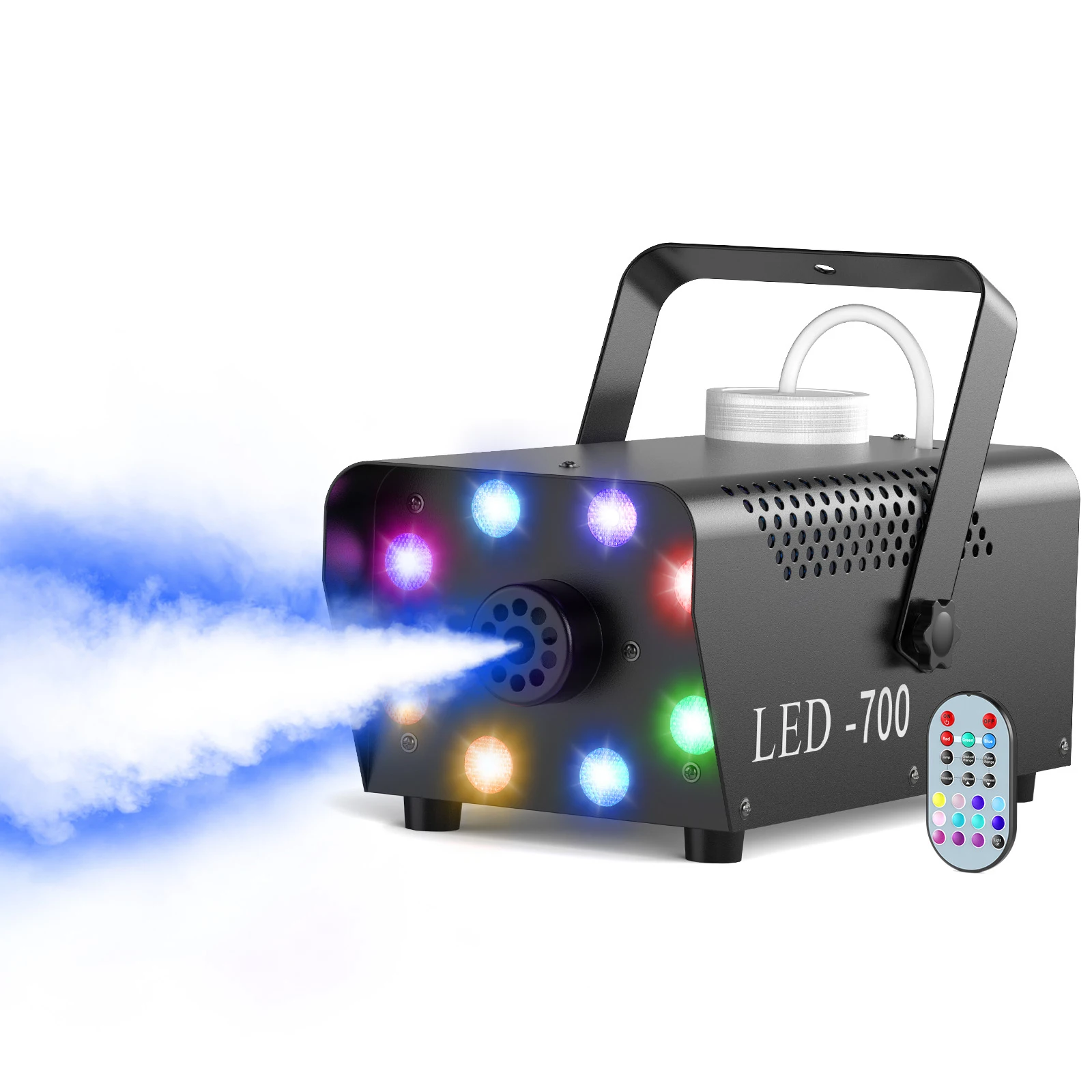 U'King 700 W Nebelmaschine RGB 3in1 8 LED Bühne Bunte Nebelmaschine Bühnenlicht Leistung Hochzeit Disco DJ Show Weihnachten Image