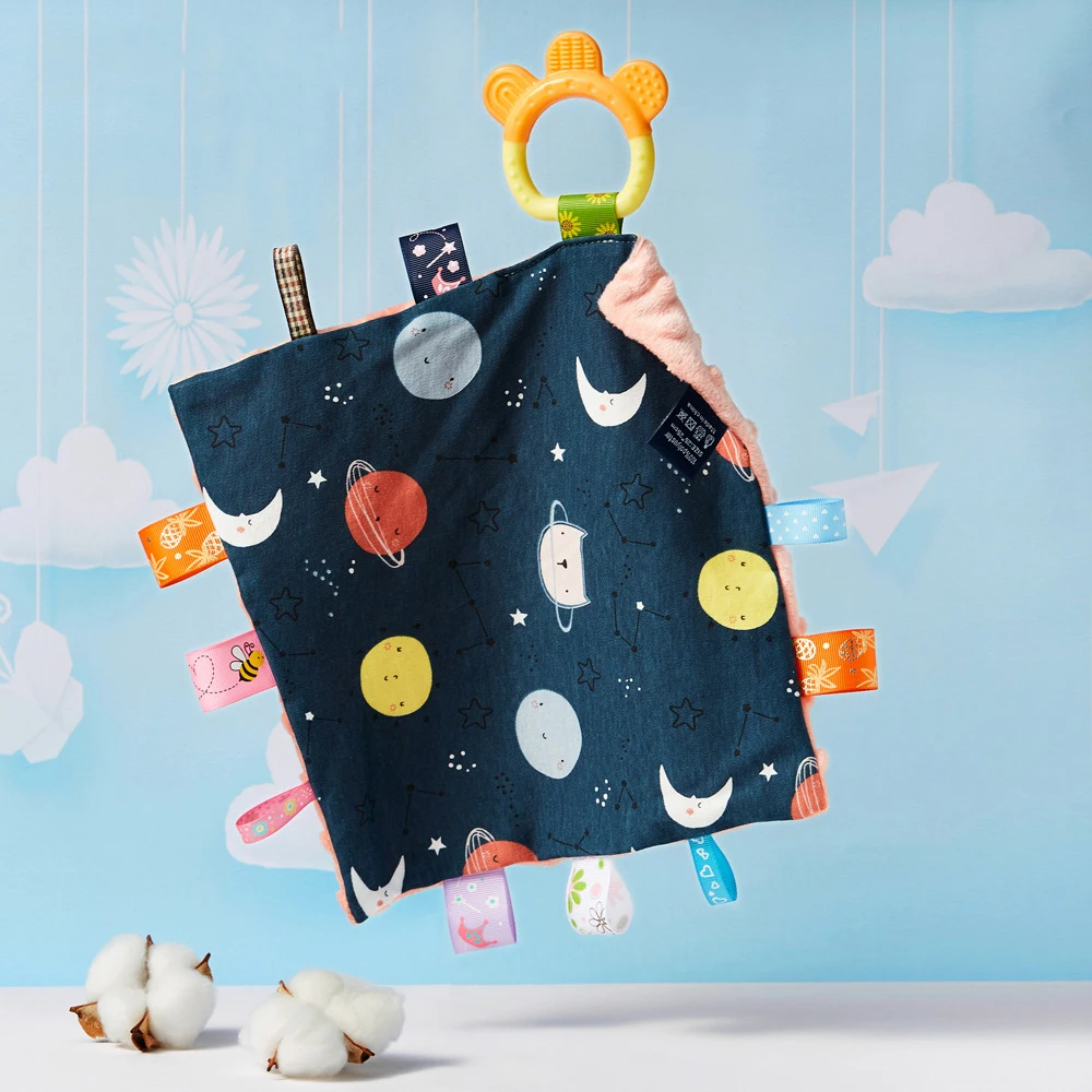 Baby Baumwolle Tröster Decke Weiche Neugeborenen Erbsen Label Beruhigende Handtuch Nette Kinder Schlaf Spielzeug Beruhigen Beschwichtigen Handtuch Lätzchen Speichel Handtuch Image