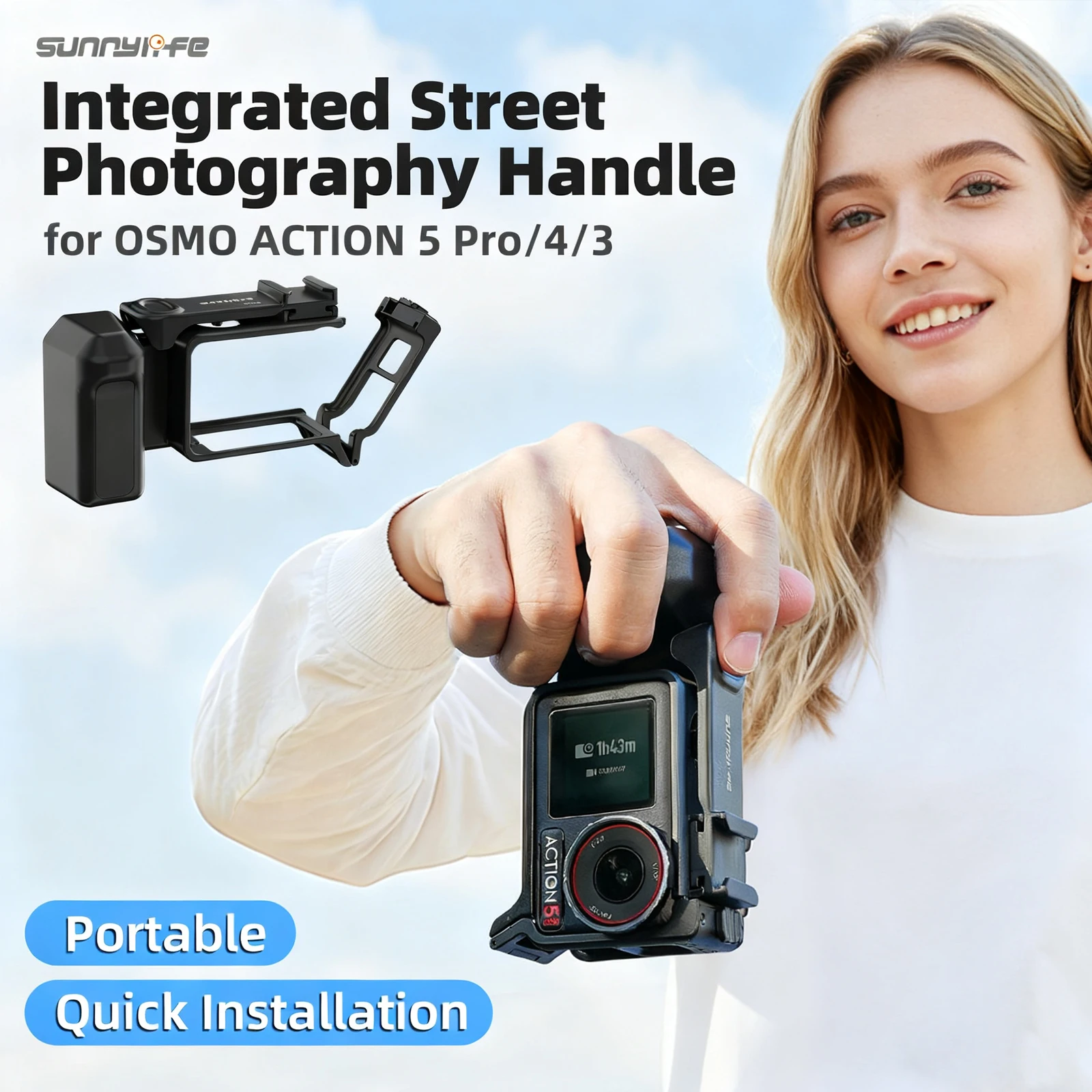Für DJI OSMO ACTION 5 PRO 4/3 Handgriff für Action-Kameras Schnellverschluss-Halterung Schutzrahmen Image