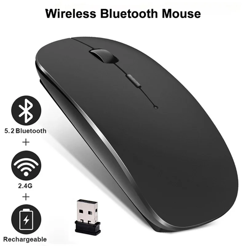 Universal Bluetooth-kompatibel Maus Drahtlose Maus Stille Computer Mäuse Tragbare Arbeits Gaming Maus Für Lenovo Laptop Tablet Image