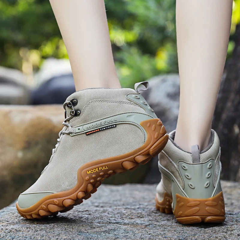 Kuh Leder Winter Männer Wanderschuhe Für Frauen Im Freien Wasserdichte Trekking Schnee Schuhe Klettern Berg Jagd Walking Turnschuhe