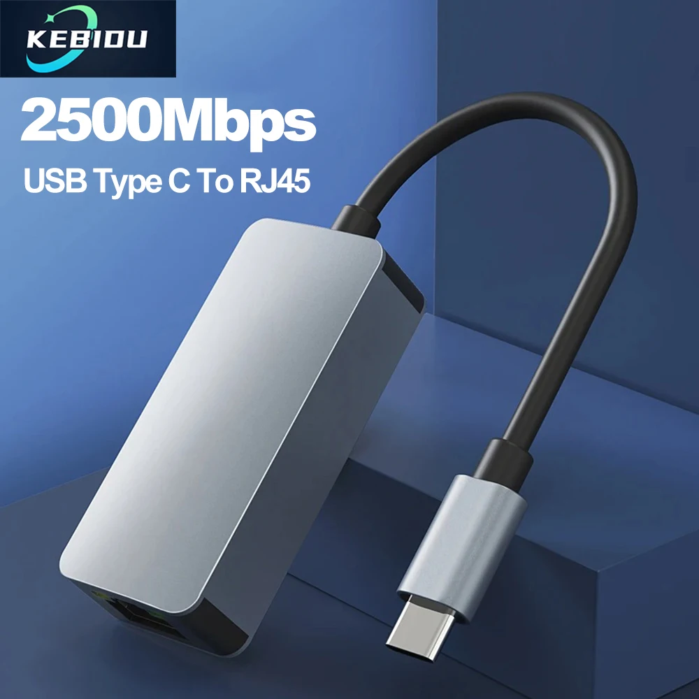 2500Mbps USB C Typ-C Ethernet Zu RJ45 2,5G USB 3,0 Wired Adapter Konverter Lan netzwerk Hub Für Windows 7/8/10 MAC Für PC Laptop Image