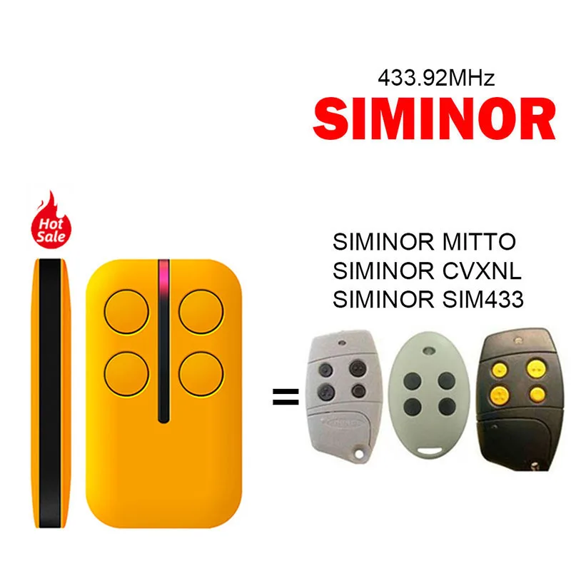Für SIMINOR MITTO CVXNL SIM433 Garagentor-Fernbedienung Garagentoröffner Schlüsselduplizierer 433,92 MHz Handsender Image