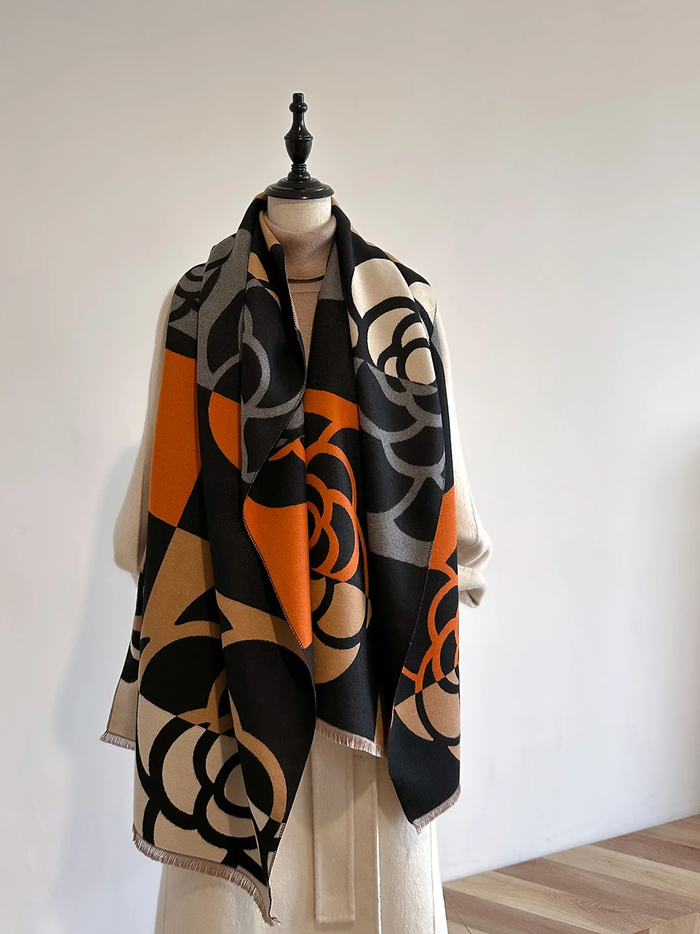 Kaschmir-Schal für Frauen, dick, warm, Winterdecke, Marke, weiblich, Luxus-Qualität, Schal, Wickeltuch, Bufanda 2024, Poncho Echarpe Pashmina Image
