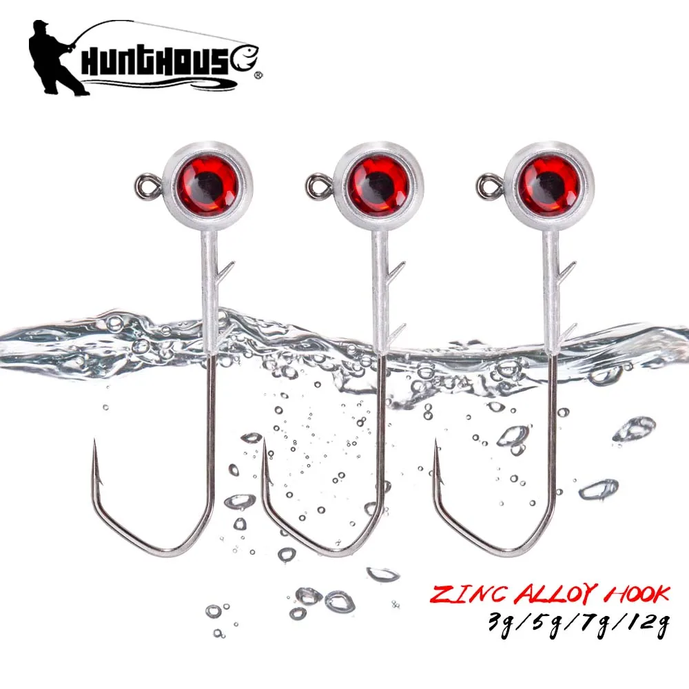 Hunthouse Angelhaken-Set aus Zinklegierung mit großen Augen, 5 g/7 g/10 g/14 g, Jigging-Jig, Schraubenkopf für weiche Köder, Fischausrüstung, Zubehör Image