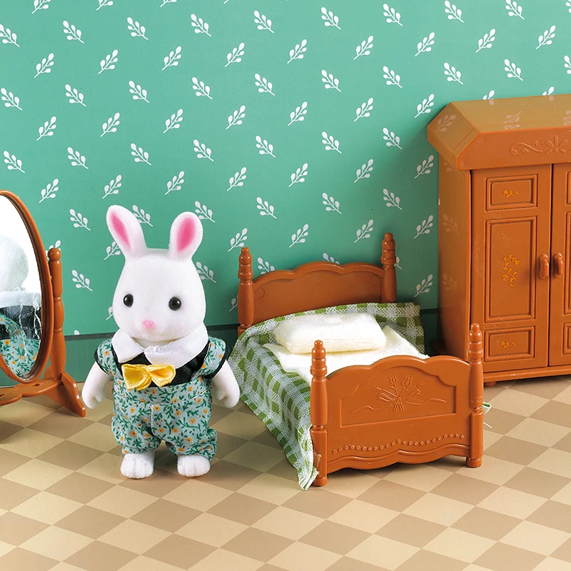 1:12 wald Tier Familie Villa Möbel Puppe Spielzeug Wald Familie Mini Schlafzimmer Set DIY Miniatura Puppe Haus Kinder Möbel